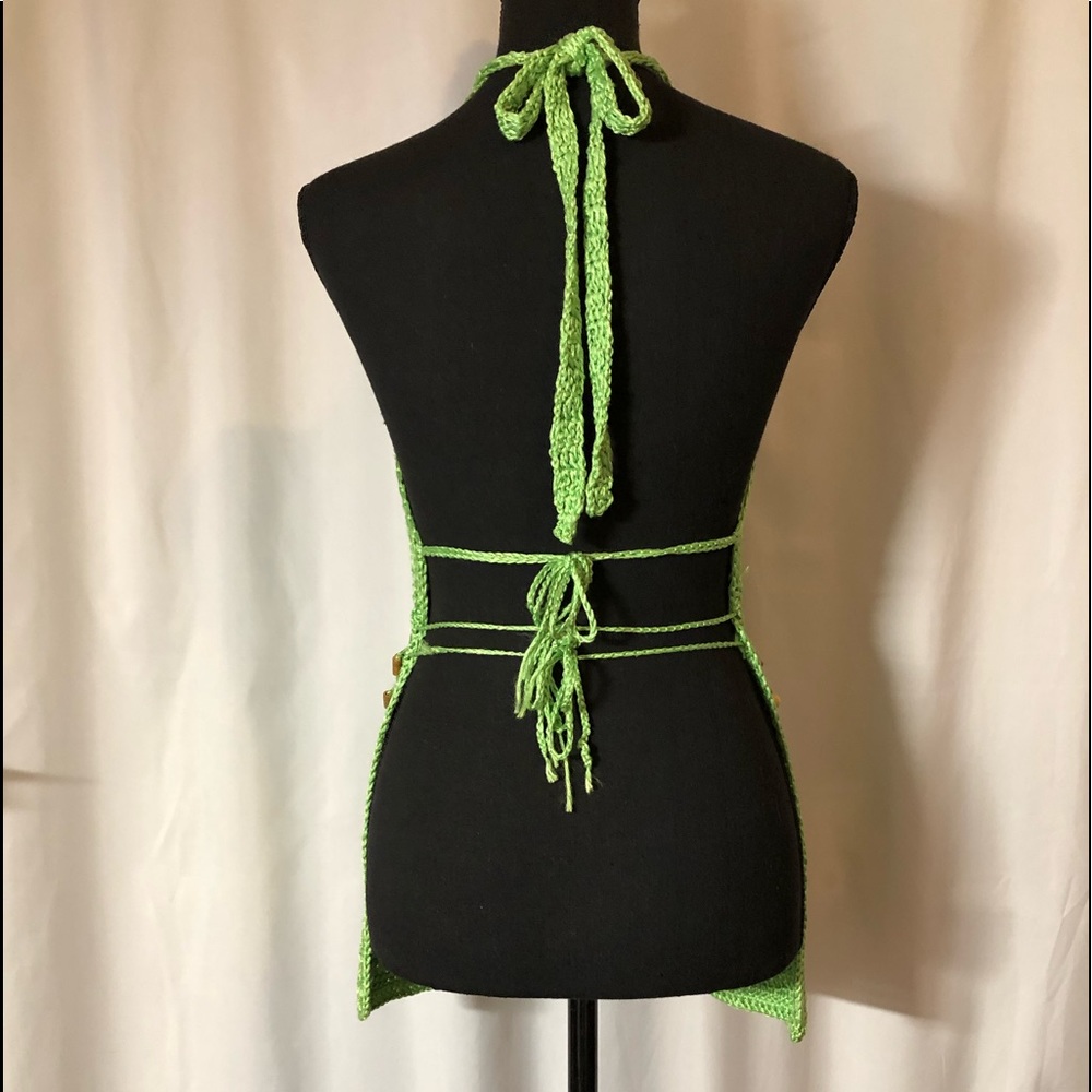 Green Crochet Halter Top